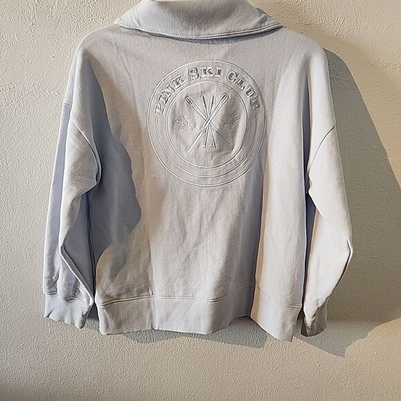 Victoria's Secret PINK Baby Blue 1/4 Zip  Pullover Sweatshirt Medium New Ski - Picture 3 of 4